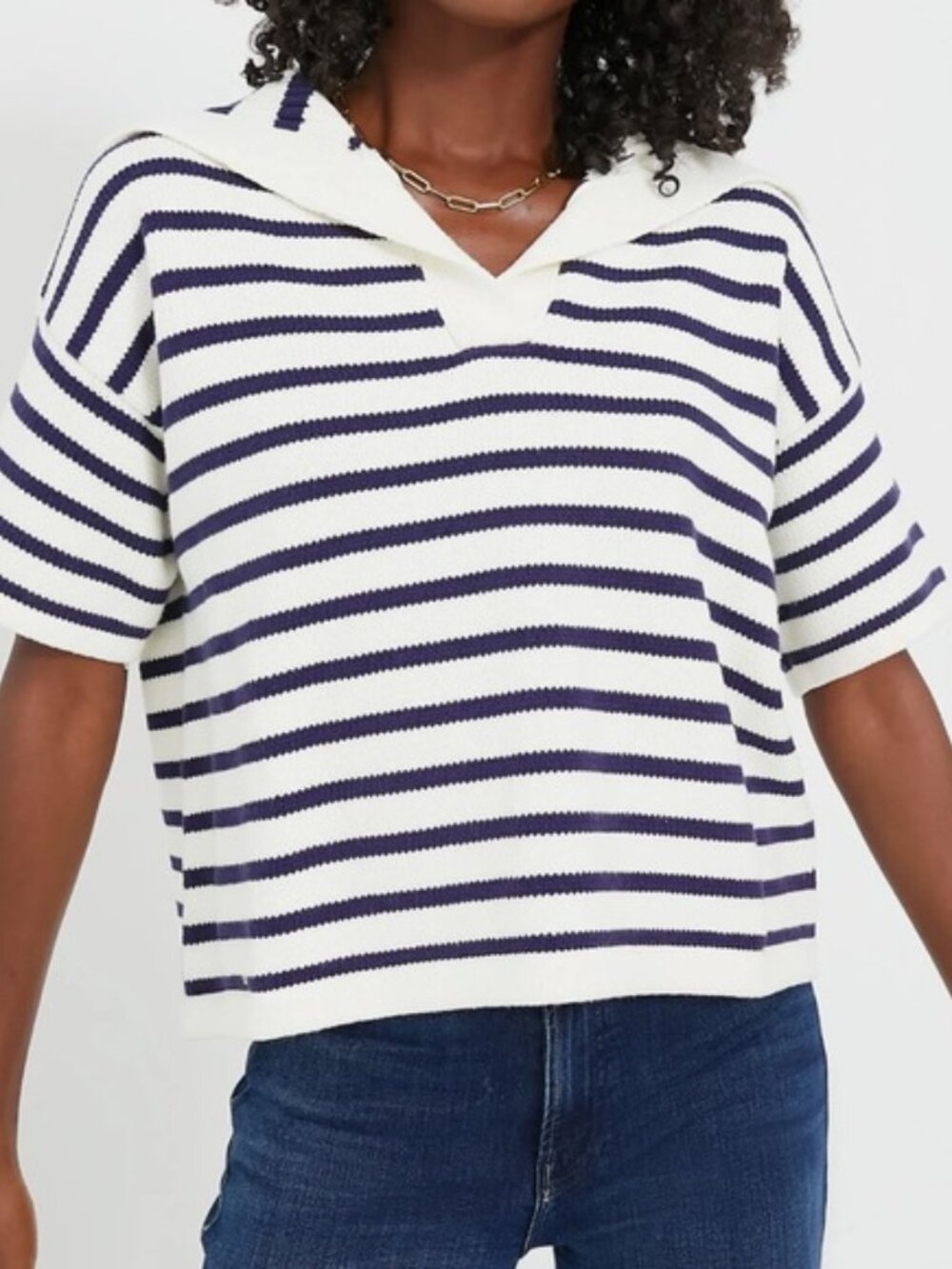 Tuckernuck Claire Stripe Polo Sweater